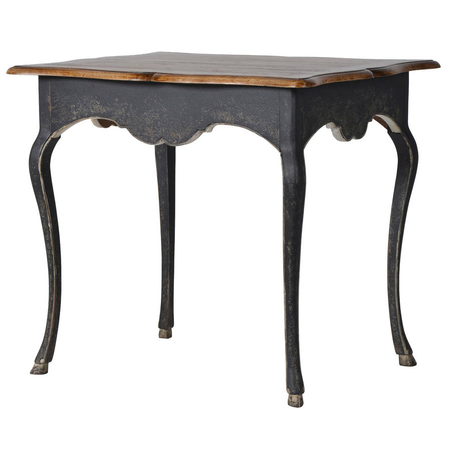 Wooden French Side Table In Black By Out There Interiors
