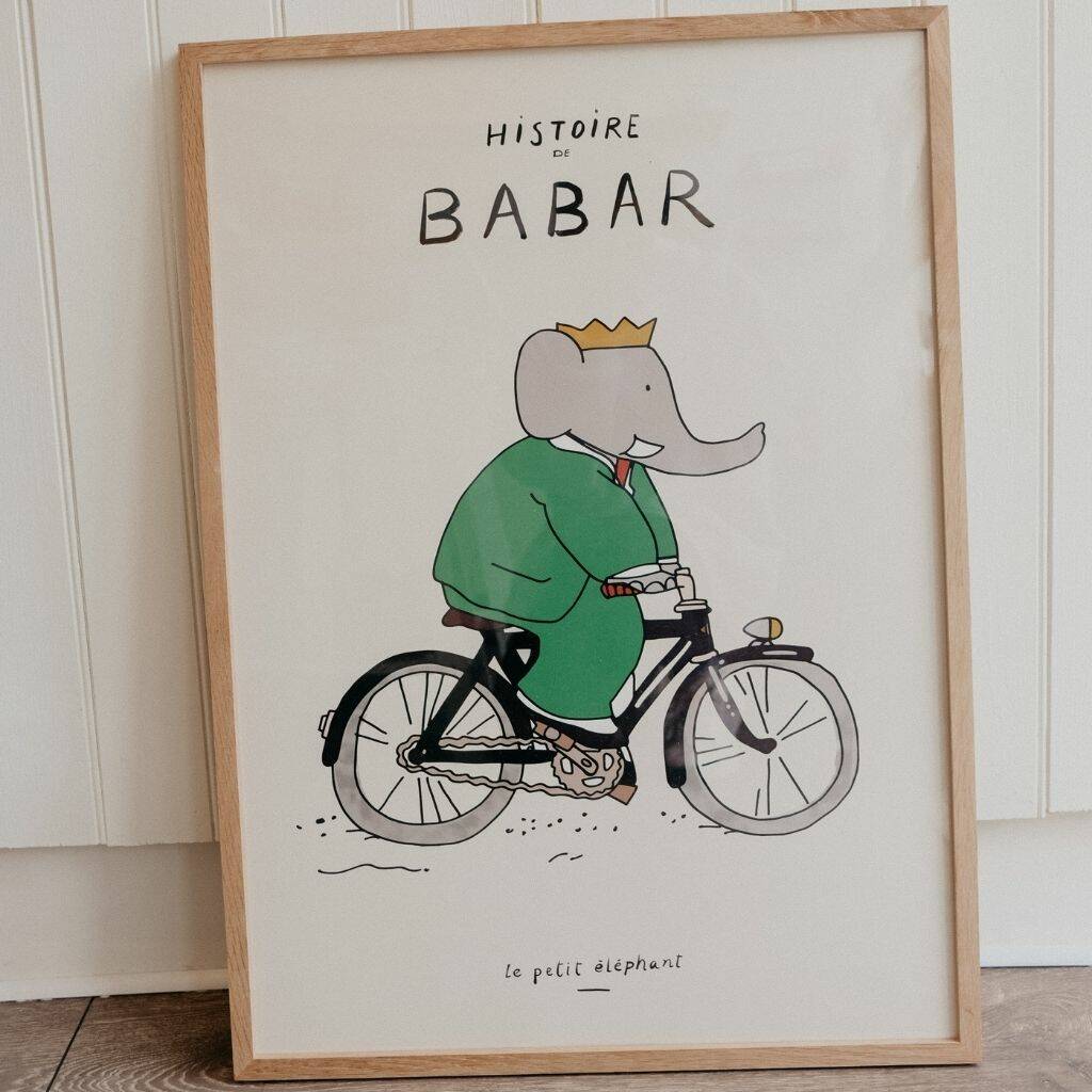 Babar Classic Bike Artwork Print, 1 of 3