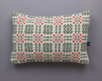 Knitted Lambswool Welsh Check Cushion, 7 of 7