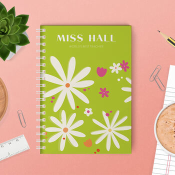 Personalised Bright Flowers Combined Diary And Notebook, 4 of 12