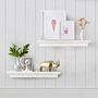 Set Of Two White Floating Wall Shelves Storage, thumbnail 3 of 8
