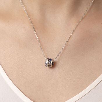 September Birthstone Necklace Silver Birthday Pendant, 2 of 5
