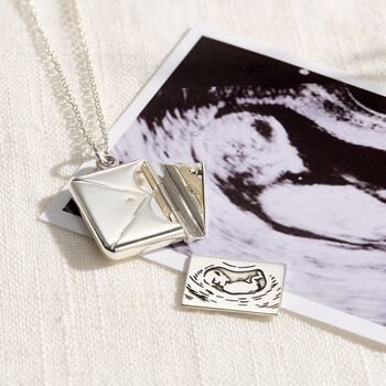 Personalised Baby Scan Envelope Necklace, 6 of 9