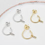 18ct Gold Or Silver And Crystal Half Hoop Earrings, thumbnail 1 of 6
