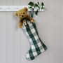 Personalised Green Check Gingham Christmas Stocking, thumbnail 4 of 12