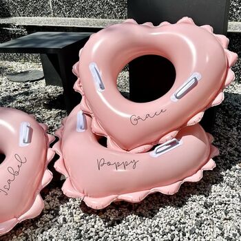 Personalised Children's Heart Pool Float With And Without Swim Seat, 3 of 4