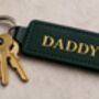 Personalised Vegan Leather Fathers Day Keyring, thumbnail 3 of 3