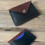 Black And Brown Handmade Leather Card Wallet, thumbnail 1 of 9