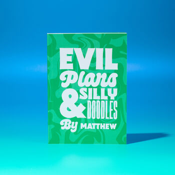 Personalised Evil Plans And Doodles Pocket Notebook, 2 of 8