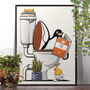 Penguin In The Toilet, Funny Toilet Art, thumbnail 1 of 7