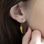 Dainty Gold Plated Angel Wing Earrings, thumbnail 3 of 11