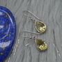 Lemon Quartz Earrings: Teardrop, Sterling Silver Dangle, thumbnail 4 of 6