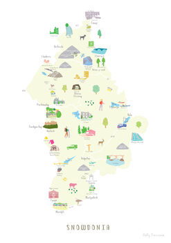 Map Of Snowdonia National Park Art Print, 3 of 3