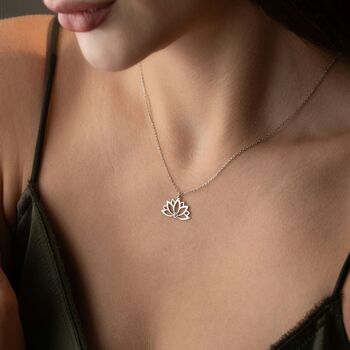 Lotus Flower Birthstone Necklace, 11 of 12