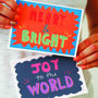 Merry And Bright Hand Lettered Christmas Card, thumbnail 5 of 5