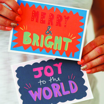 Merry And Bright Hand Lettered Christmas Card, 5 of 5