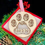 Personalised Pet Christmas Tree Round Snowflake Bauble, thumbnail 1 of 5