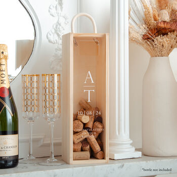 Personalised Initials Cork Collector Bottle Box, 3 of 5