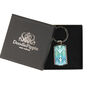 Blue Interwoven Trees Millefiori Handprinted Keyring, thumbnail 5 of 7