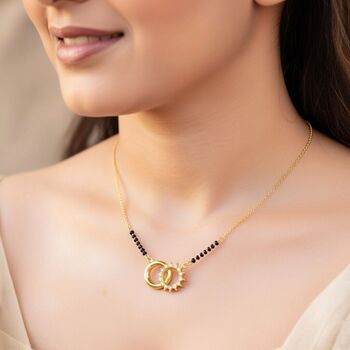 Delicate Twin Ring Dokiya Mangalsutra Necklace, 2 of 5