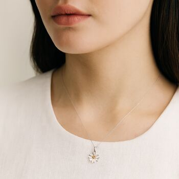 Personalised Sterling Silver Daisy Pendant April Birth Flower, 2 of 9