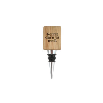 Up North 'Gerrit Darn Ya Neck' Oak Bottle Stopper | Wine Bottle Stopper | Bar Accessory, 2 of 2