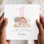Farm Animals 1st Birthday Card, Pink Or Blue Card For Son, Daughter, Any Relationship, thumbnail 2 of 3