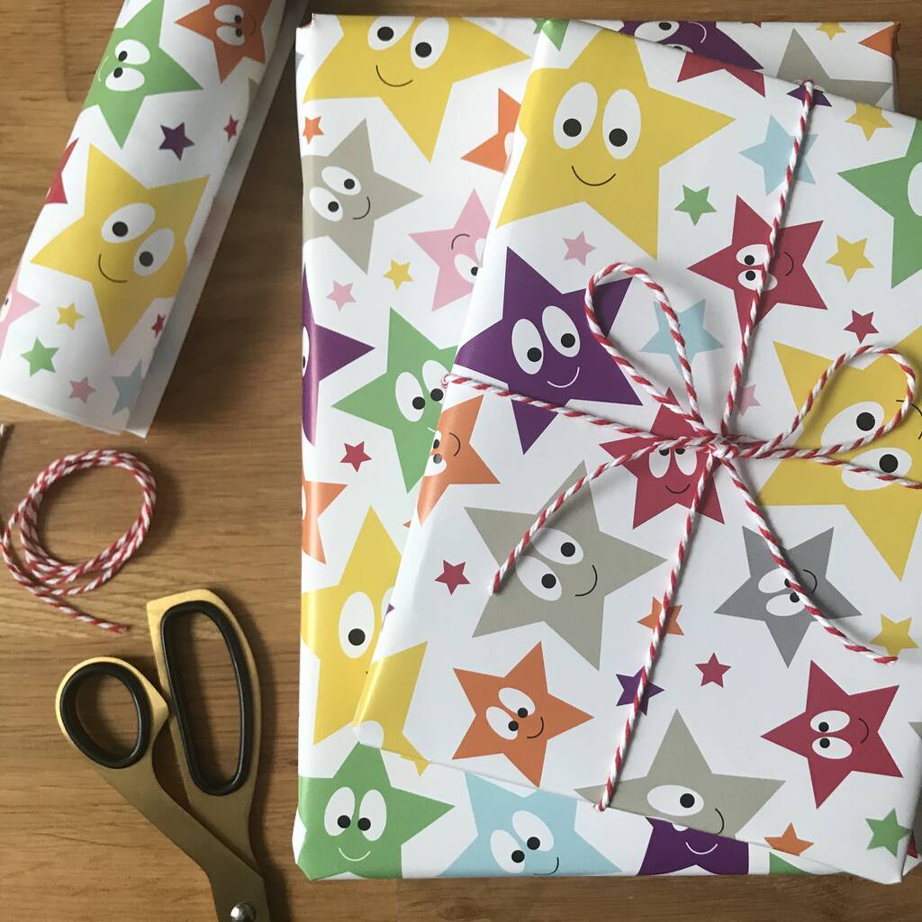 Star Gift Wrapping Paper Or Gift Wrap Set By Half Pint Home
