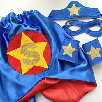 Personalised Superhero Cape With Letter, 2 of 12