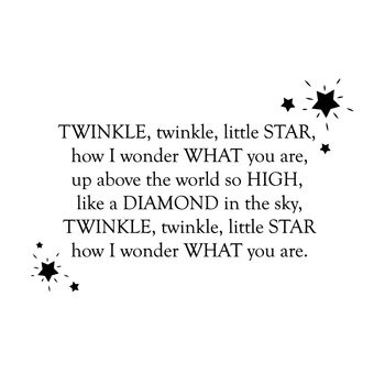 'Twinkle Twinkle' Nursery Rhyme Wall Sticker, 2 of 3