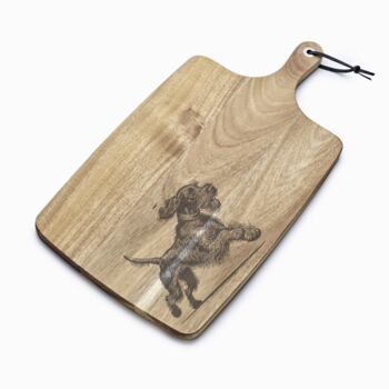 Personalised German Wirehaired Pointer Engraved Acacia Serving Board, 7 of 11
