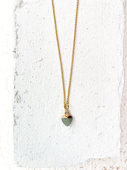 Aventurine Heart Necklace 18k Gold Plated Christmas Gift Present, 5 of 5