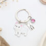 Personalised White French Bulldog Keyring, thumbnail 2 of 9