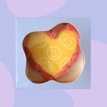 Personalised Retro Heart Iced Biscuit In Smile, 3 of 4