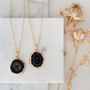 Gold Plate Xl Length Mini Black Agate Pendant Necklace, thumbnail 1 of 5