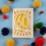 Personalised 60th Birthday Card Papercut Spotty Design, thumbnail 9 of 9