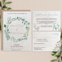 Eucalyptus Seed Paper Wedding Invitations, thumbnail 1 of 3