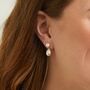 Glebe Double White Pearl And Gold Plated Drop Earrings, thumbnail 1 of 5