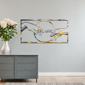 Handmade Metal Hands Wall Art For Modern Living Room Decor, 4 of 11