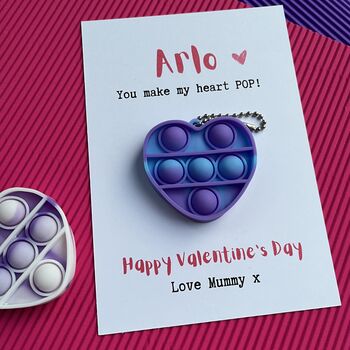 Children's Heart Pop Fidget Toy Valentine's Day Card, 2 of 3