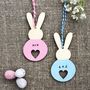 Personalised Heart Bunny Easter Decoration, thumbnail 1 of 4
