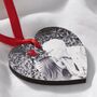 Personalised Photo Christmas Stitched Heart Decoration, thumbnail 3 of 3