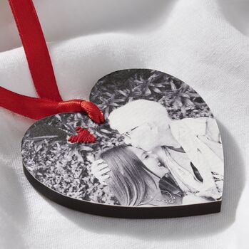 Personalised Photo Christmas Stitched Heart Decoration, 3 of 3