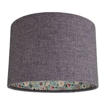 Dolores Columbine Purple Tweed Floral Lined Lampshades, 3 of 9