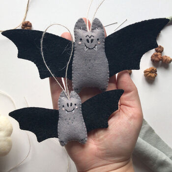Sew Your Own Bertie And Baby Felt Bats Decoration Kit, 2 of 9