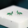 Emerald Green Cz Marquise Cluster Stud Earrings, thumbnail 1 of 9