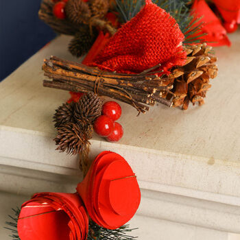Rose Red Traditional Christmas Garland, 6 of 8
