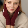 Cosy Heart Mittens – Alpaca Wool Blend Women’s Knitted Mittens In Burgundy Or Olive, thumbnail 5 of 8