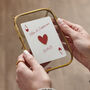 Personalised Hand Stitched Ace Of Hearts Playing Card Framed Print, thumbnail 1 of 5