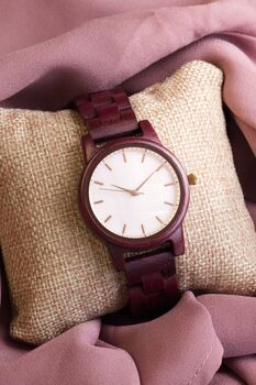 Verona Burgundy Wooden Watch For Her, 10 of 12